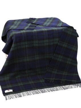 John Hanly Large Irish Picnic Blanket Blackwatch Plaid